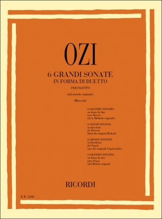 6 groe Sonaten in Duettform fr 2 Fagotte Spielpartitur