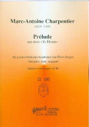 Prelude aus dem Te Deum fr Orchester Partitur und Stimmenset