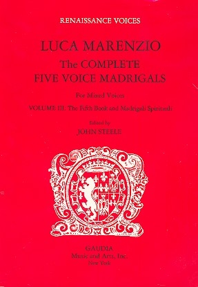 The complete 5 voice madrigals vol.3 for 5 mixed voices The fifth book and madrigali spirituali