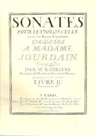 Sonates pour le violoncelle avec la basse continue vol.2 