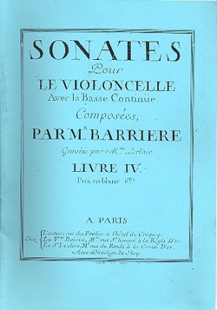 Sonates pour le violoncelle avec la basse continue vol.4