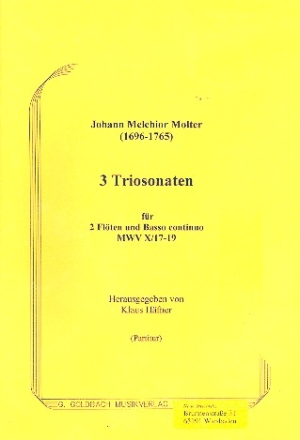 3 Triosonaten MWV X/17-19 fr 2 Flten und Bc Partitur
