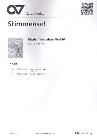 Wir zeigen Gesicht Kindermusical fr 3stg. Kinderchor und Solisten Stimmenset (2 Gitarre/Ba, Altsax)