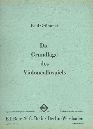 Die Grundlage des Violoncellospiels 