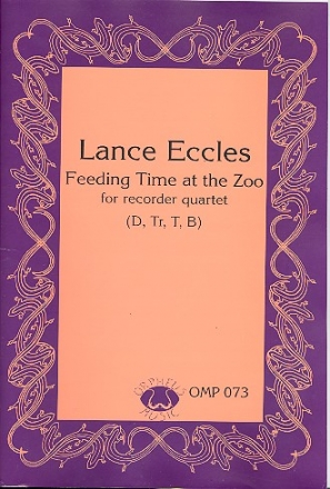 Feeding Time at the Zoo for 4 recorders (SATB) score and parts