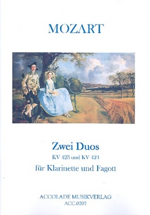 2 Duos KV423 und KV424 fr Klarinette und Fagott Partitur und Stimmen