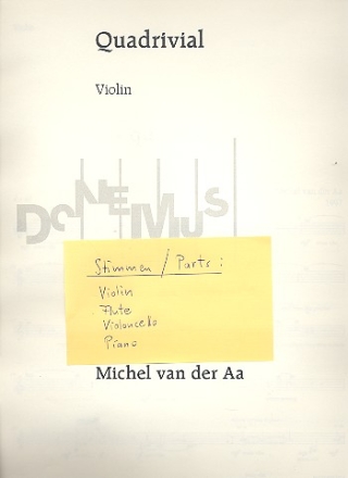 Quadrivial fr Flte, Violine, Violoncello und Klavier Stimmen