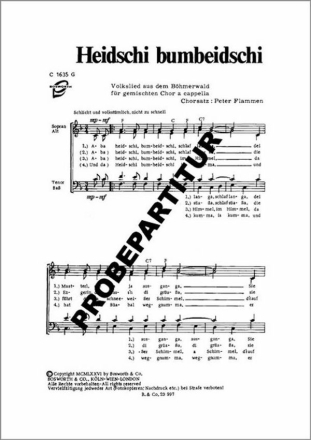 Heidschi bumbeidschi f�r gem Chor a cappella Chorpartitur
