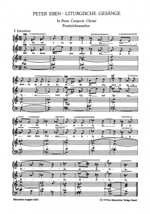 In Festo Corporis Christi fr 1stimmigen Chor und Orgel (lat/dt)