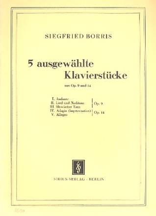 5 ausgewhlte Klavierstcke (aus Op. 9 und Op. 14)