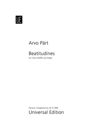 Beatitudines fr gem Chor und Orgel Partitur (Orgelpartitur)