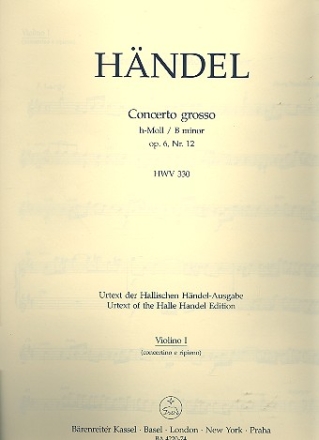 Concerto grosso h-Moll op.6,12 HWV330 fr Orchester Violine 1