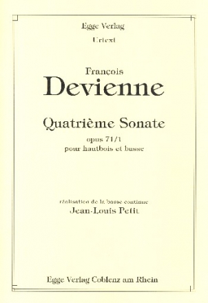 Sonate Nr.4 op.71,1 pour hautbois et basse partition et parties
