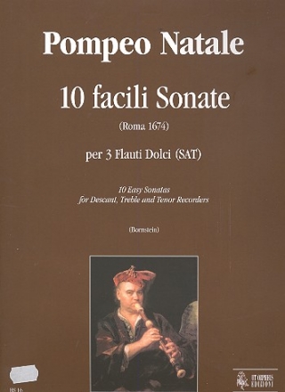 10 facili sonate per 3 flauti dolci (SAT) partitura e parti