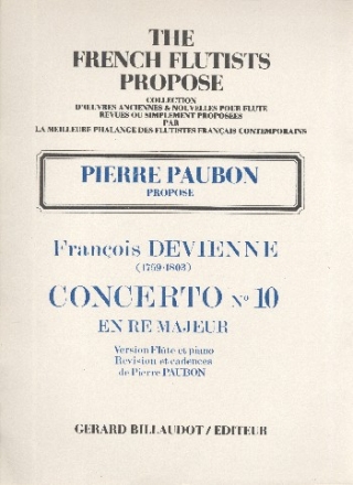 Concerto re majeur no.10 pour flte et orchestre pour flte et piano