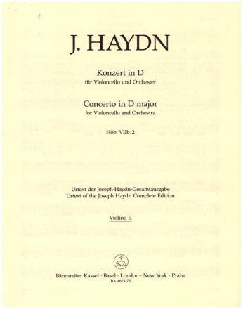 Konzert D-Dur Hob.VIIb:2 fr Violoncello und Orchester Violine 2