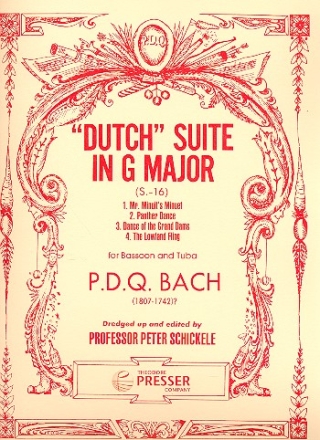 Dutch Suite in D Major for bassoon and tuba,  score