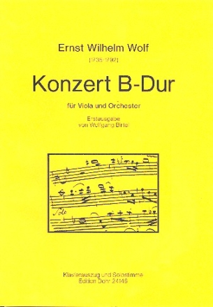Konzert B-Dur  fr Viola und Orchester  fr Viola und Klavier