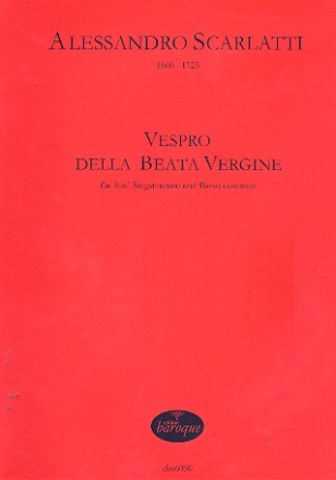Vespro della beata Vergine fr 5 Singstimmen (SSATB) und Bc Partitur