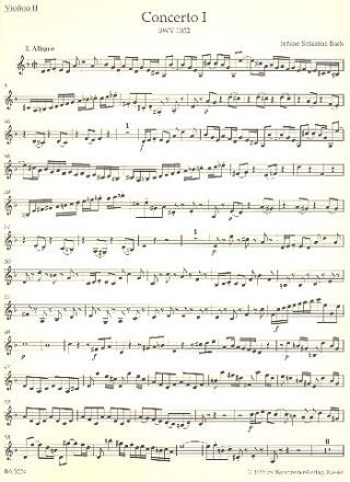Konzert d-Moll Nr.1 BWV1052 fr Cembalo und Streicher Violine 2