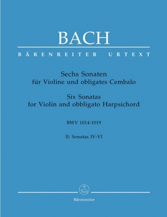 6 Sonaten BWV1014-1017 Band 2 fr Violine und Cembalo Partitur und Stimmen
