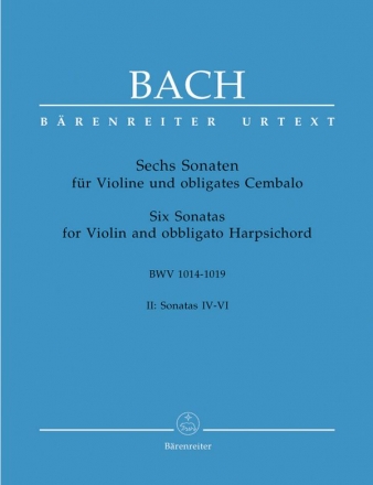 6 Sonaten BWV1014-1017 Band 2 fr Violine und Cembalo Partitur und Stimmen