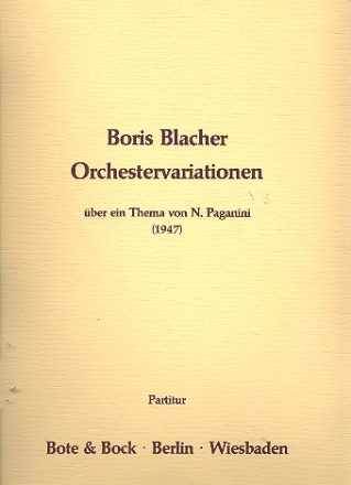 Variationen ber ein Thema von Paganini fr Orchester Partitur