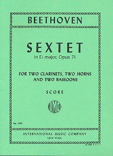 Sextett Es-Dur op.71 fr 2 Klarinetten, 2 Hrner und 2 Fagotte Studienpartitur