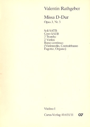 Missa D-Dur fr Soli, gem Chor und Orchester Violine 1
