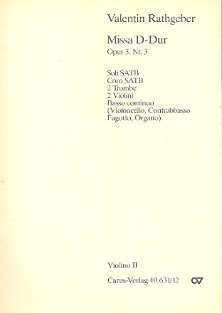 Missa D-Dur fr Soli, gem Chor und Orchester Violine 2