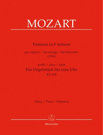 Fantasie f-Moll KV608 fr 5 Streicher (Streichorchester) Stimmen (1-1-1-1-1)