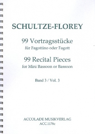 99 Vortragsstcke Band 3 (Nr.67-99) fr Fagott (Fagottino)