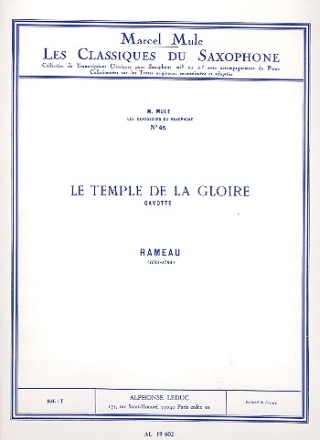 Le temple de la gloire pour saxophone alto et piano