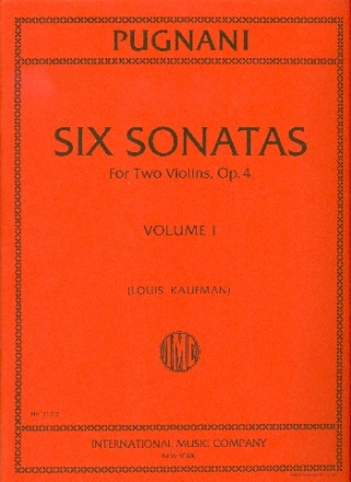 6 Sonatas op.4 vol.1 (nos.1-3) for 2 violins score and parts