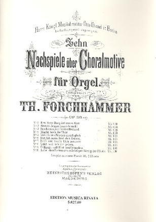 10 Nachspiele ber Choralmotive fr Orgel