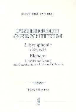 Sinfonie c-Moll Nr.3 op.54  und Elohenu fr Orchester Studienpartitur