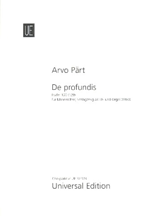 De profundis fr Mnnerchor und Orgel (Schlagzeug ad lib) Chorpartitur