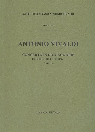 Konzert C-Dur F.VII:6 fr Oboe, Streicher und Cembalo Partitur