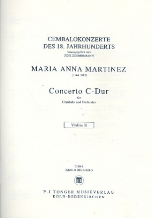 Konzert C-Dur fr Cembalo und Orchester Violine 2