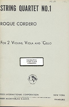 String quartet no.1 for 2 violins, viola and violoncello study score