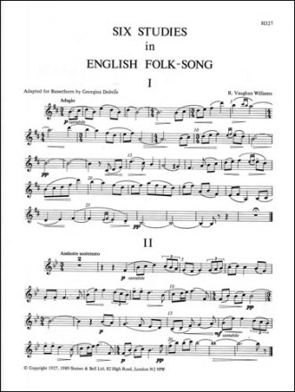 6 Studies in English Folk-Song for bassethorn