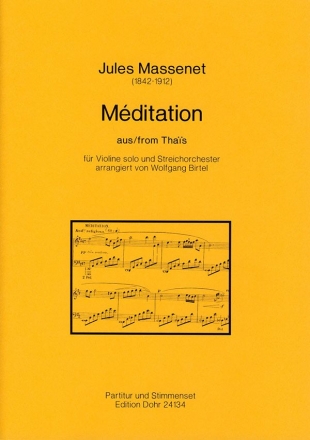 Mditation aus Thais fr Violine und Streichorchester Partitur und Stimmen (Solo-3-3-2-2-1)