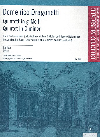 Quintett g-Moll fr Kontrabass (Violine), Streicher und Bc (Violoncello) Partitur