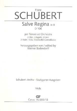 Salve Regina D106 fr Tenor und Orchester Viola
