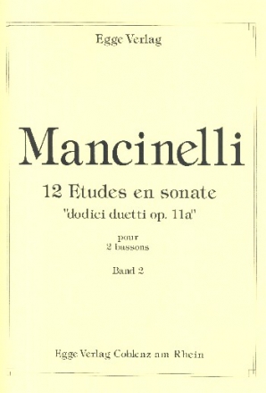 12 Etudes en sonate op.11a vol.2 (No.7-12) pour 2 bassons