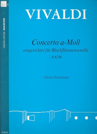 Concerto a-moll RV108 fr AATB Blockfltenensemble Partitur+Stimmen