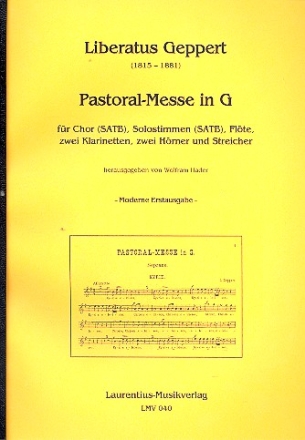 Pastoralmesse-Messe G-Dur fr Soli, gem Chor, Flte, 2 Klarinetten, 2 Hrner und Streicher,  Partitur