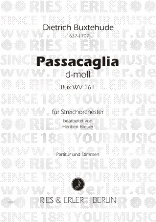 Passacaglia d-Moll BuxWV161 fr Orgel fr Streichorchester Partitur und Stimmen (3-3-2-1-1)