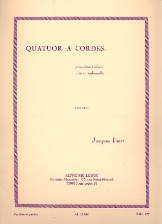 Quatuor  cordes pour 2 violons, alto et violoncelle partition et parties