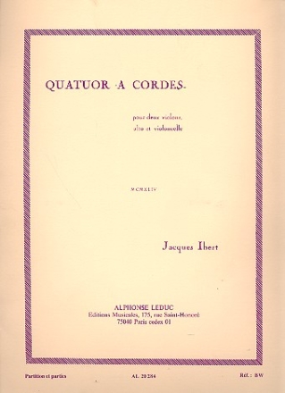 Quatuor  cordes pour 2 violons, alto et violoncelle partition et parties